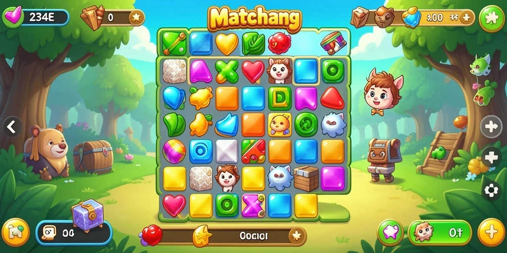 Gameplay seru <strong>Match-3</strong> di 234E dengan tantangan menarik.