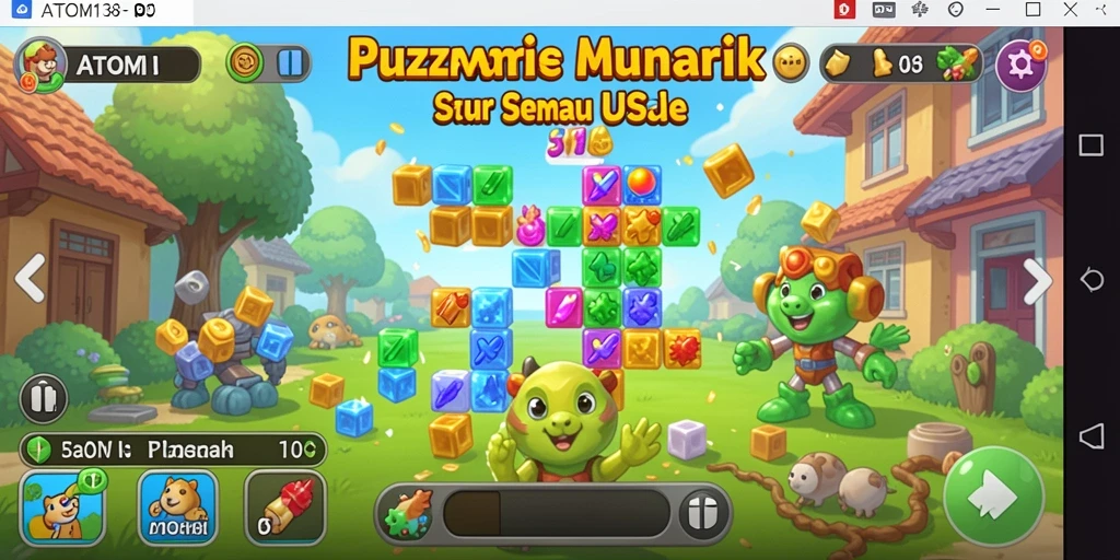 Tampilan gameplay ATOM138 saat menyelesaikan teka-teki Puzzle.