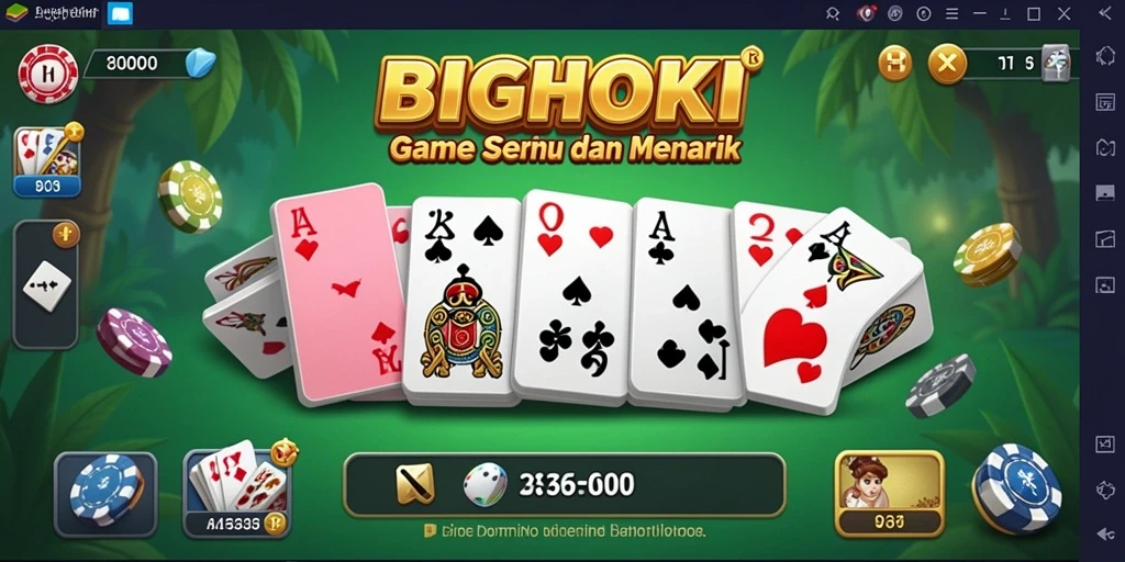 Tampilan gameplay seru saat bermain Domino di BIGHOKI.