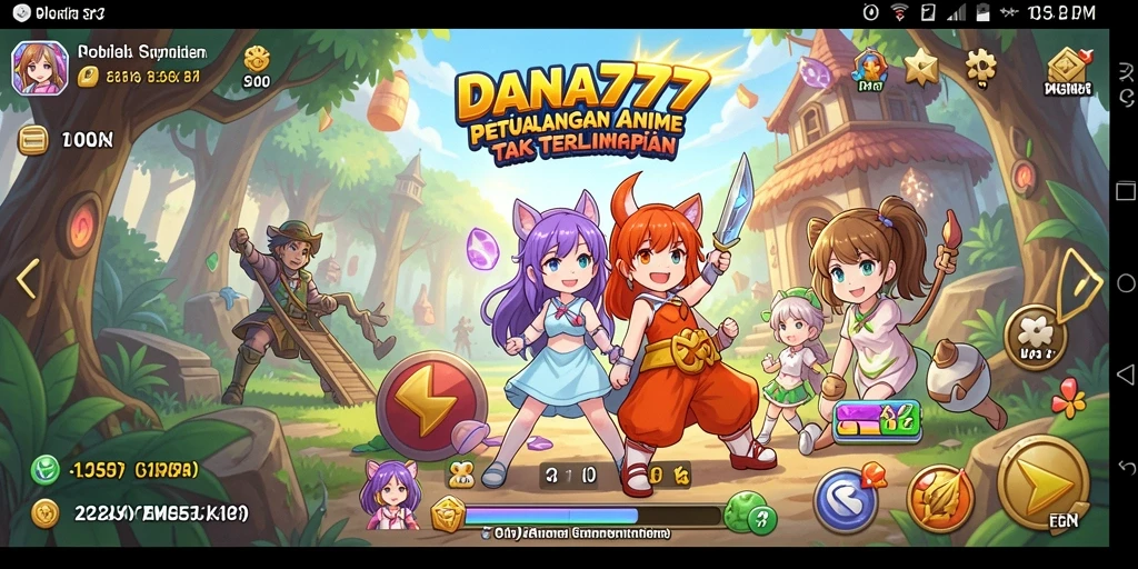 Tampilan gameplay DANA777 dengan karakter anime yang menarik.
