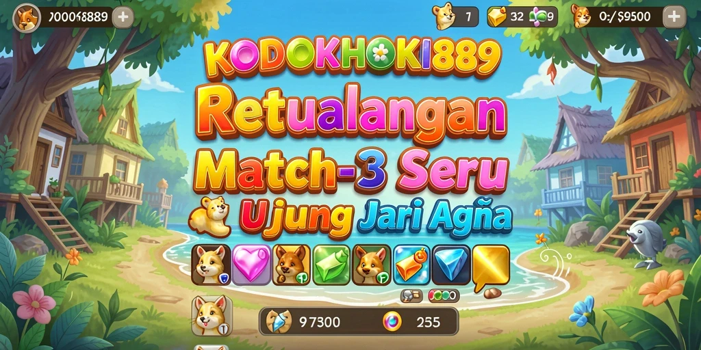 Tangkapan layar menunjukkan gameplay seru KODOKHOKI889 di Match-3.