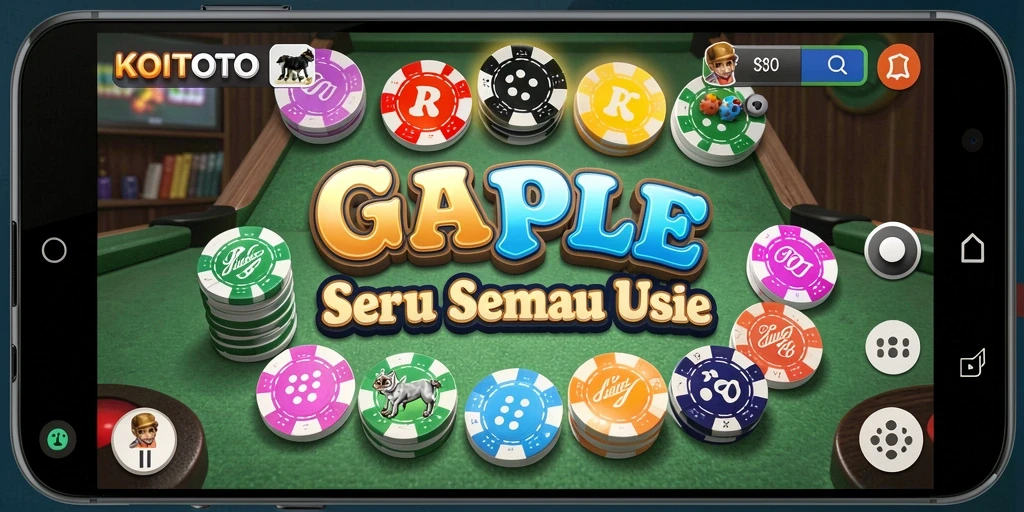 Screenshot permainan KOITOTO menampilkan suasana bermain Gaple yang seru.