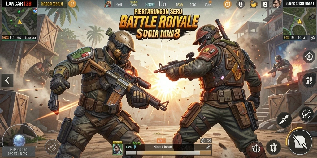 Screenshot gameplay LANCAR138 menampilkan pertarungan seru di medan perang.