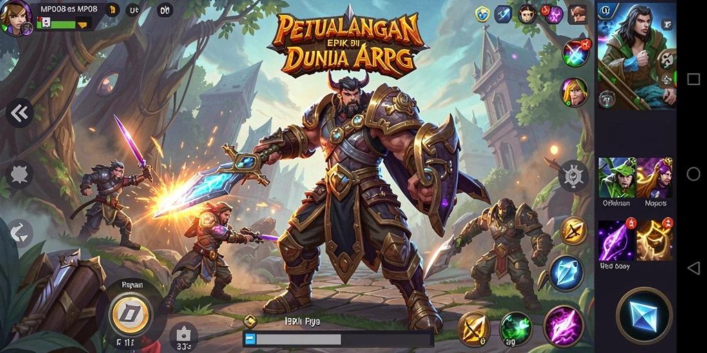 Tangkapan layar MPO08 menampilkan aksi pertarungan yang intens dan visual yang menarik.