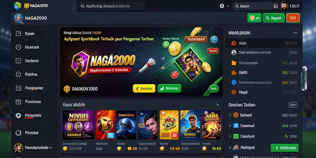 Tampilan antarmuka NAGA2000 saat bermain Sportsbook.