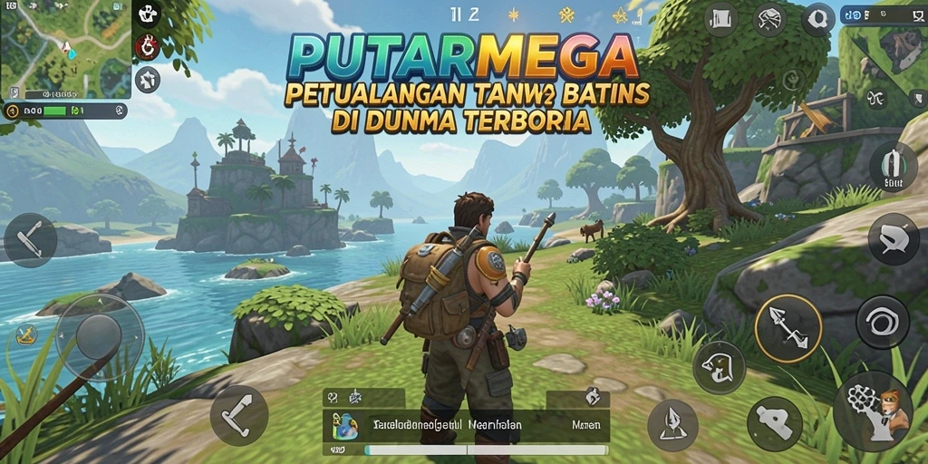 Screenshot menampilkan aksi eksplorasi seru di dunia PUTARMEGA.