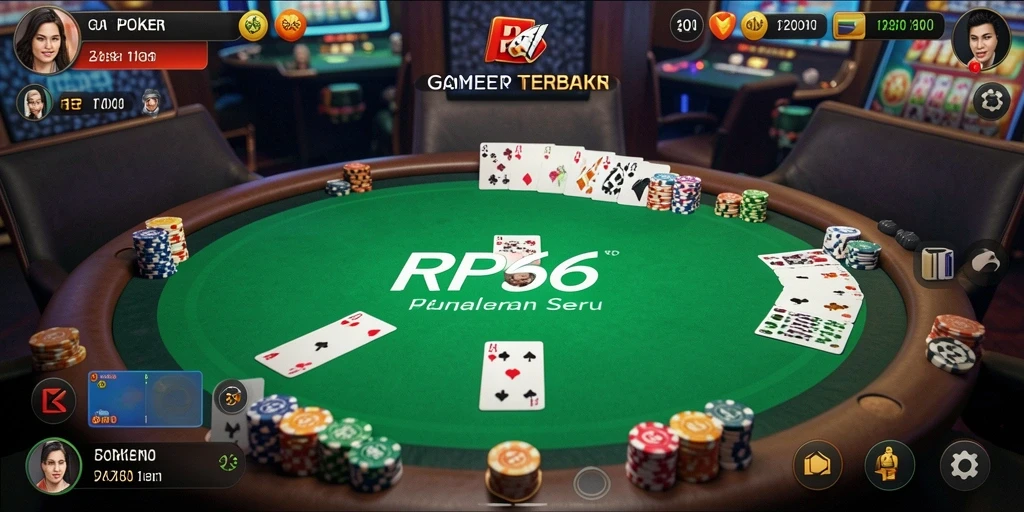 Tampilan gameplay seru dari RP66 dengan suasana poker yang menantang.