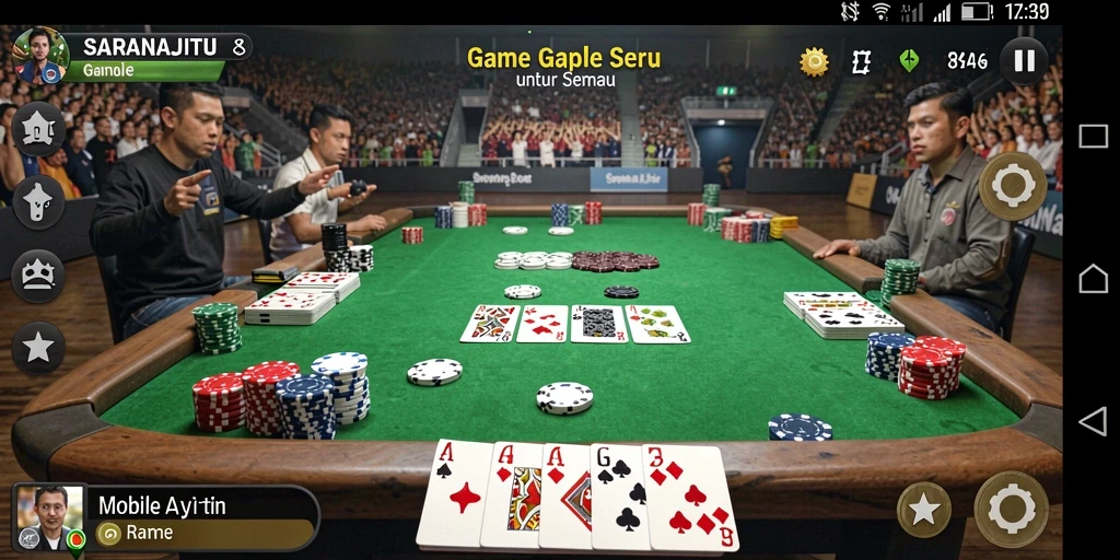 Tampilan Gameplay seru dengan fitur Gaple yang menarik.